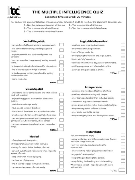 howard gardner multiple intelligence quiz.